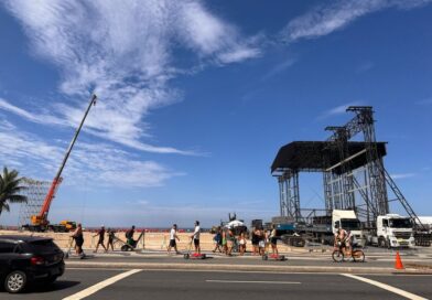 Lady Gaga no Rio: veja primeiras imagens da montagem do show em Copacabana
